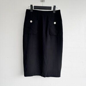 Jousse Paris Black Pencil Skirt with Front Pockets